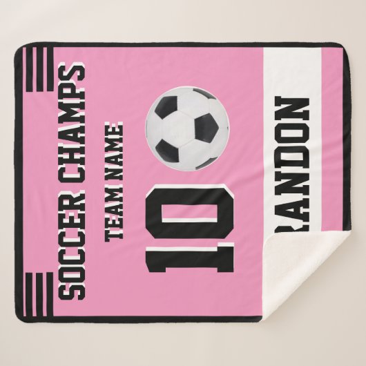 Voetbal SPORT Deken roze gepersonaliseerde speler (Voorkant (horizontaal))