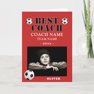 Voetbal Sport Foto Coach  Bedankkaart