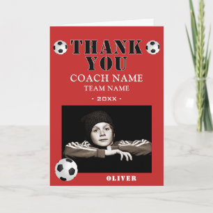 Voetbal Sport Foto Coach  Bedankkaart