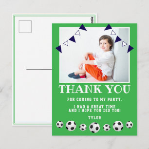 Voetbal Sport Foto Verjaardag Bedankt Briefkaart
