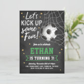 Voetbal Sport Game Verjaardag Party Uitnodiging (Staand voorkant)