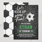 Voetbal Sport Game Verjaardag Party Uitnodiging (Voorkant / Achterkant)