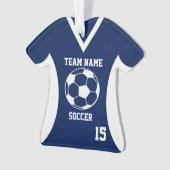Voetbal Sport Jersey Blauw met Foto Ornament (voorkant)