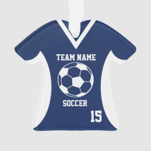 Voetbal Sport Jersey Blauw met Foto Ornament