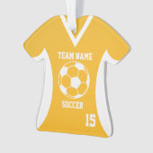 Voetbal Sport Jersey Goud met Foto Ornament (voorkant)