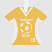 Voetbal Sport Jersey Goud met Foto Ornament (voorkant)