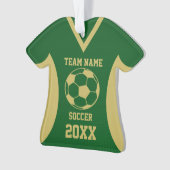 Voetbal Sport Jersey Groen en Goud Ornament (voorkant)