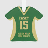 Voetbal Sport Jersey Groen en Goud Ornament (achterkant)