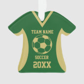 Voetbal Sport Jersey Groen en Goud Ornament (voorkant)