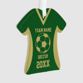 Voetbal Sport Jersey Groen en Goud Ornament (voorkant)