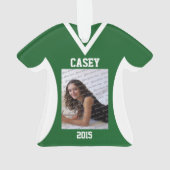 Voetbal Sport Jersey Groen met Foto Ornament (achterkant)
