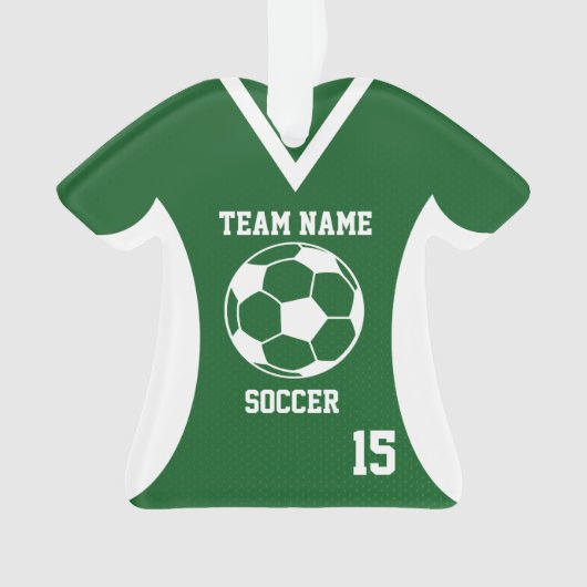 Voetbal Sport Jersey Groen met Foto Ornament (voorkant)