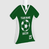 Voetbal Sport Jersey Groen met Foto Ornament (voorkant)