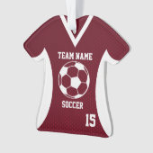 Voetbal Sport Jersey Maroon met Foto Ornament (voorkant)