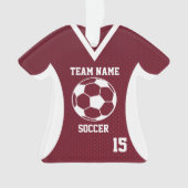 Voetbal Sport Jersey Maroon met Foto Ornament (voorkant)