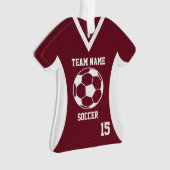 Voetbal Sport Jersey Maroon met Foto Ornament (voorkant)
