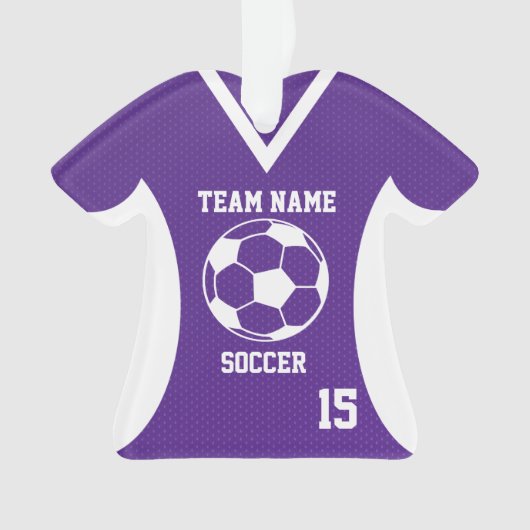 Voetbal Sport Jersey Paarse met Foto Ornament (voorkant)