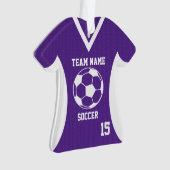 Voetbal Sport Jersey Paarse met Foto Ornament (voorkant)