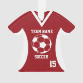 Voetbal Sport Jersey Rood met Foto Ornament (voorkant)