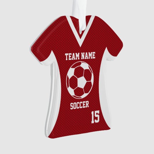 Voetbal Sport Jersey Rood met Foto Ornament (voorkant)