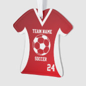 Voetbal Sport Jersey Rood met Foto Ornament (voorkant)