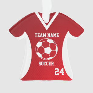 Voetbal Sport Jersey Rood met Foto Ornament