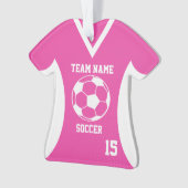 Voetbal Sport Jersey Roze met Foto Ornament (voorkant)