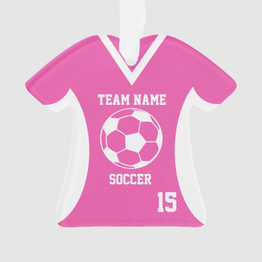 Voetbal Sport Jersey Roze met Foto Ornament (voorkant)