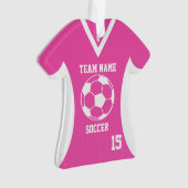 Voetbal Sport Jersey Roze met Foto Ornament (voorkant)