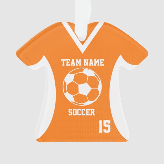 Voetbal Sport Jersey Sinaasappel met Foto Ornament (voorkant)