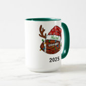 Voetbal Sport Kerst 2025 Mok | Aangepaste Naam (Voorkant rechts)