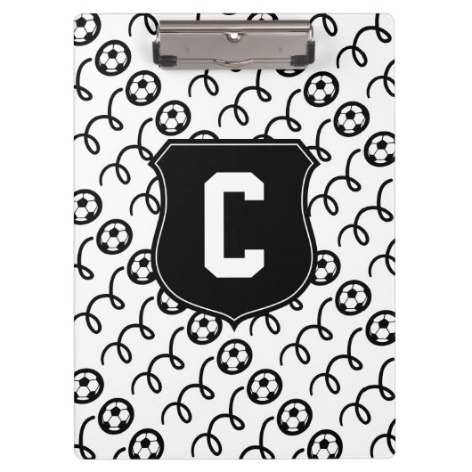 Voetbal sport klembord | Personaliseer monogram (Voorkant)