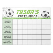 Voetbal Sport Potty Chart Gepersonaliseerde Naam & Notitieblok (Voorkant)