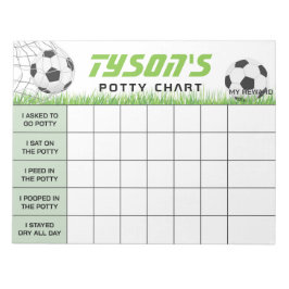 Voetbal Sport Potty Grafiek Gepersonaliseerde Naam Notitieblok
