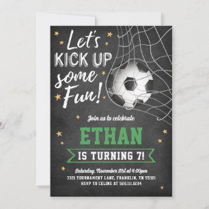 Voetbal sport spel verjaardagsfeest uitnodiging