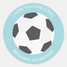 Voetbal Sport Thema Verjaardag Ronde Sticker