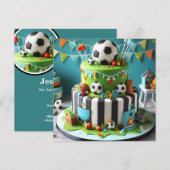 VOETBAL SPORT THEMA VERJAARDAGSTAART KAART (Voorkant / Achterkant)