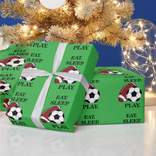 Voetbal Sport Verjaardag Cadeaupapier (Feestdagen)