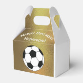 Voetbal Sport Verjaardagsfeest Donker Goud Wit Bedankdoosjes (Achterkant)