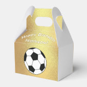 Voetbal Sport Verjaardagsfeest Goud Wit Bedankdoosjes (Achterkant)