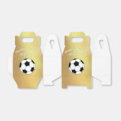 Voetbal Sport Verjaardagsfeest Goud Wit Bedankdoosjes (Uitgevouwen)