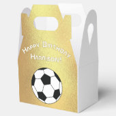 Voetbal Sport Verjaardagsfeest Goud Wit Bedankdoosjes (Geopend)