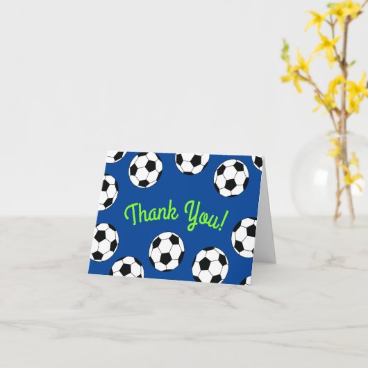 Voetbal Sport Verjaardagsfeestje Bedankt Kaart (Gele Bloem)