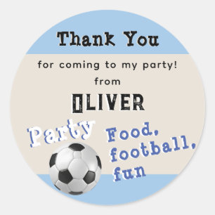 Voetbal Sport Verjaardagsfeestje Blauw Ronde Sticker