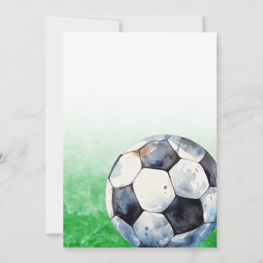 Voetbal Sport Waterverf Verjaardagsuitnodigingen Kaart (Achterkant)