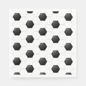 Voetbal Sport Wit Zwart Spel Kinder Plezier Servet (Voorkant)