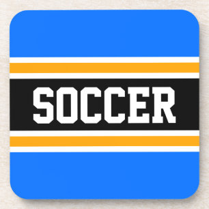 VOETBAL Sportief Blauw Oranje Zwart Racing Strepen Bier Onderzetter