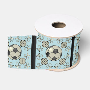 Voetbal Sportieve Babyblauwe 2 Grosgrain Lint