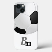 Voetbal Sportmonogram Player Nummer Kinder Case-Mate iPhone Case (Achterkant)