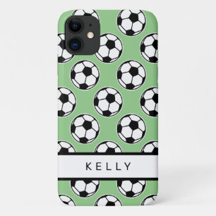 Voetbal sportpatroon gepersonaliseerde naam Case-Mate iPhone case